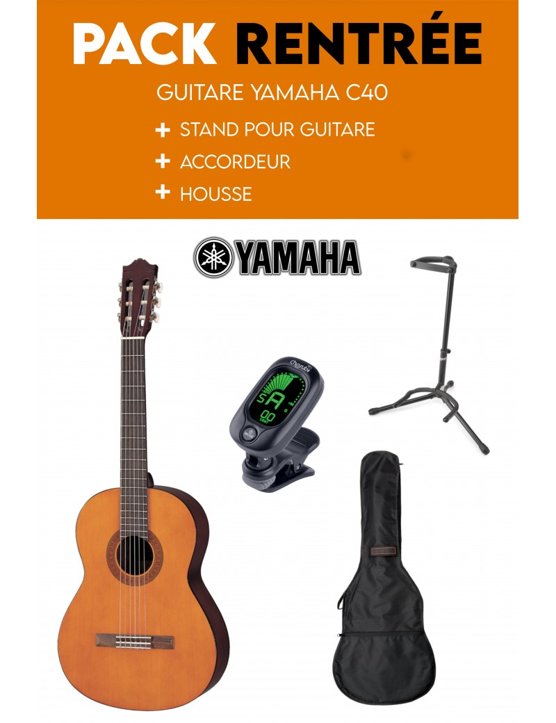 Pack Yamaha C40 + Accessoires - guitare classique idéale débutant !