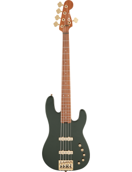 Charvel Pro-Mod San Dimas bass JJ V caramelized maple limbo green metallic