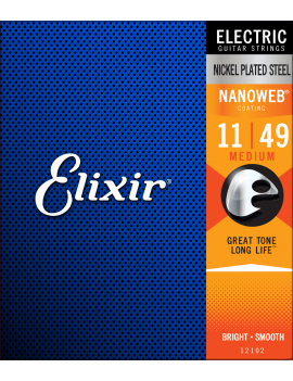 Elixir 12102 Nanoweb cordes électriques nickel medium 11/49 0733132121021