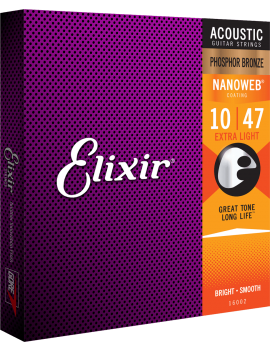 Elixir 16002 Nanoweb cordes acoustiques phosphore bronze extra light 10/47