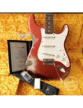 Fender Custom Shop 2021edition 59 Strat heavy relic RW super faded aged candy apple red + étui