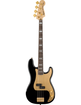 Squier 40th Anniversary Precision Bass Gold Edition LRL black 0379430506 885978971893 Guitar Maniac