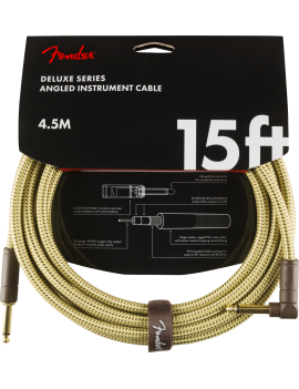 Fender Deluxe cable 4.5m tweed câble instrument droit/coudé chez Guitar Maniac
