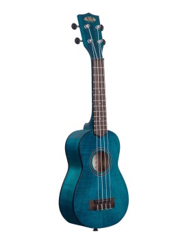 Kala KA-SEMB exotic mahogany trans blue ukulele soprano
