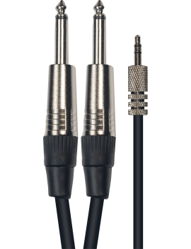 Yellow Cable K07M-3 Câble en Y : 2 Jacks Mono Mâles - 1 Mini Jack Stéréo Mâle 3m