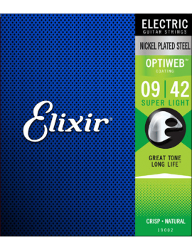 Elixir 19002 Optiweb Cordes Electriques Nickel super light 09/42