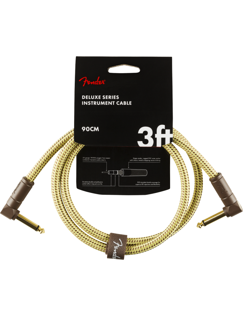 FENDER Deluxe Cable 90CM Tweed Cable Patch Coudé/Coudé